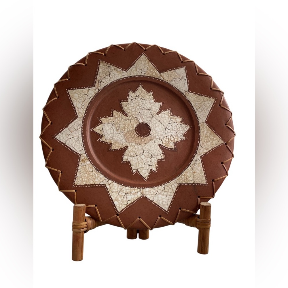 Brown and Cream Decorative Plate